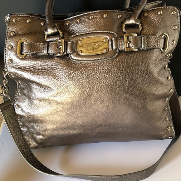 Michael Kors Large Handbag Satchel Shoulder Bag Crossbody in Gunmetal 🤩 - Picture 1 of 9
